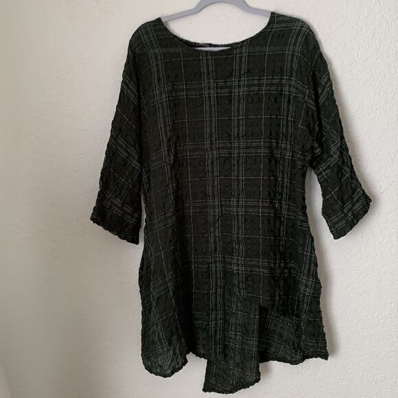 Zanzea collection Assimetric Green Lagenlook Tunik Top. Size L - Picture 1 of 9